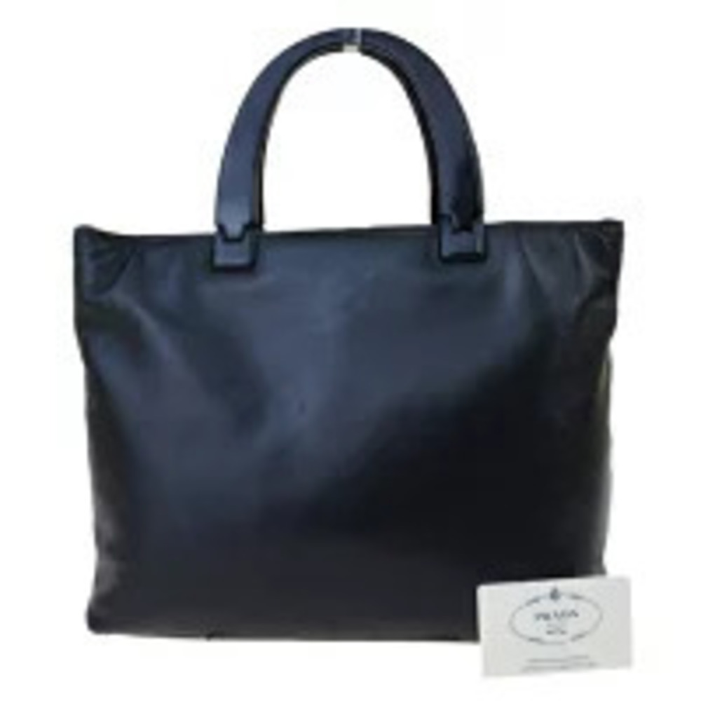 Prada tote bag top handles Black Leather